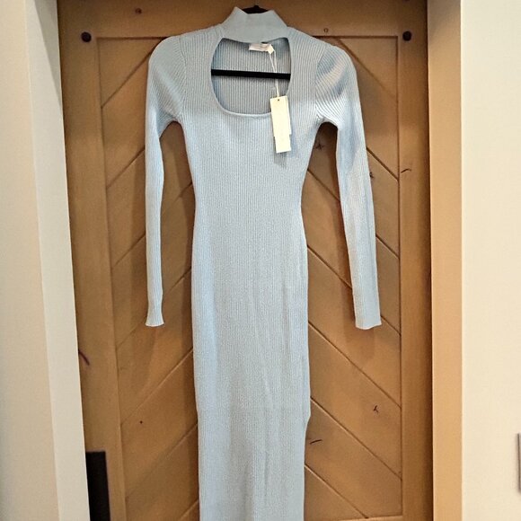 NWT JONATHAN SIMKHAI STANDARD KENNY CUT-OUT RIB KNIT MIDI DRESS - Picture 3 of 8